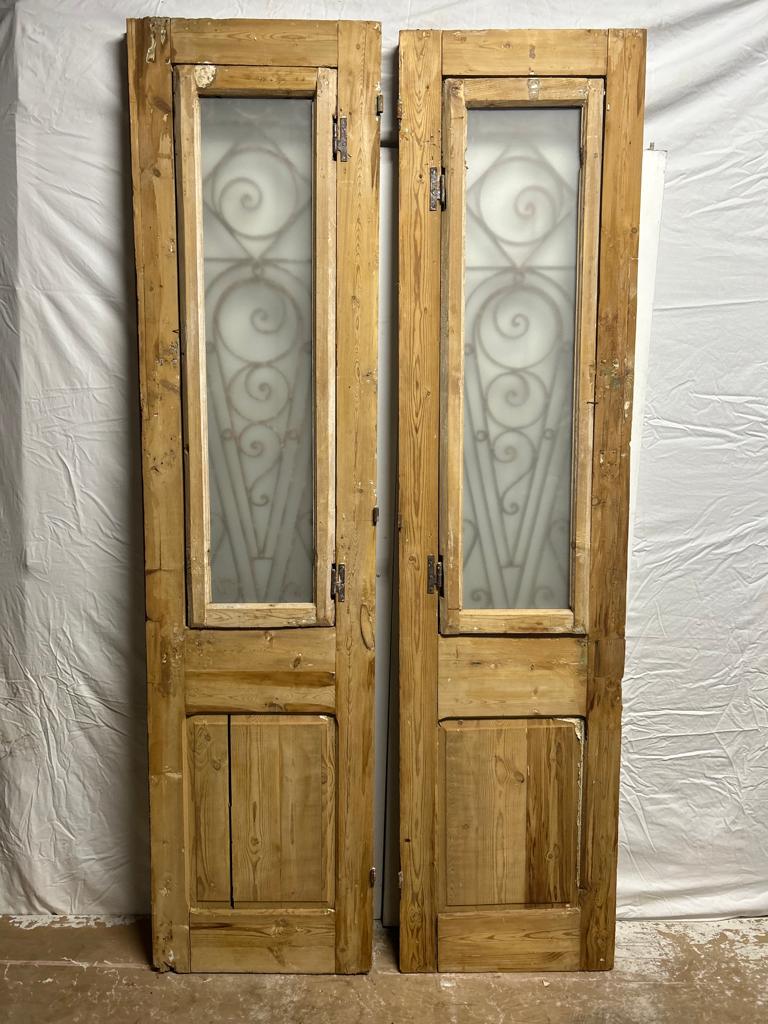 VINTAGE DBL GLASS METAL FRENCH DOOR L117