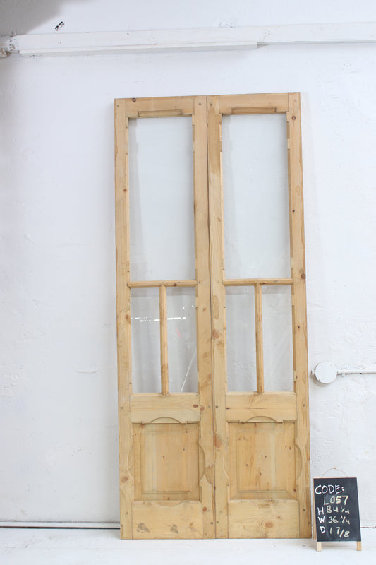 VINTAGE DBL FRENCH  GLASS DOOR L057