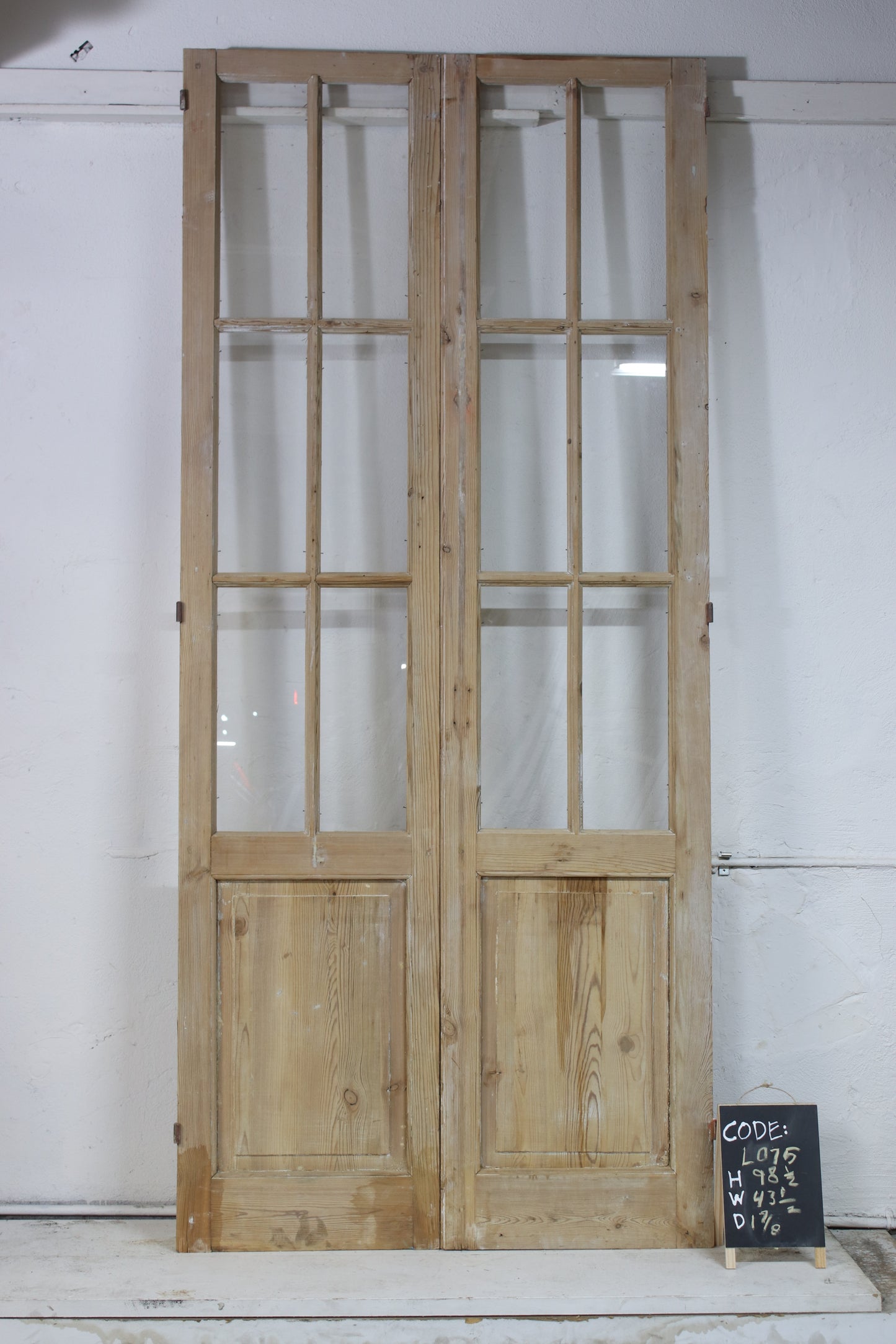 VINTAGE DBL FRENCH  GLASS DOOR L075