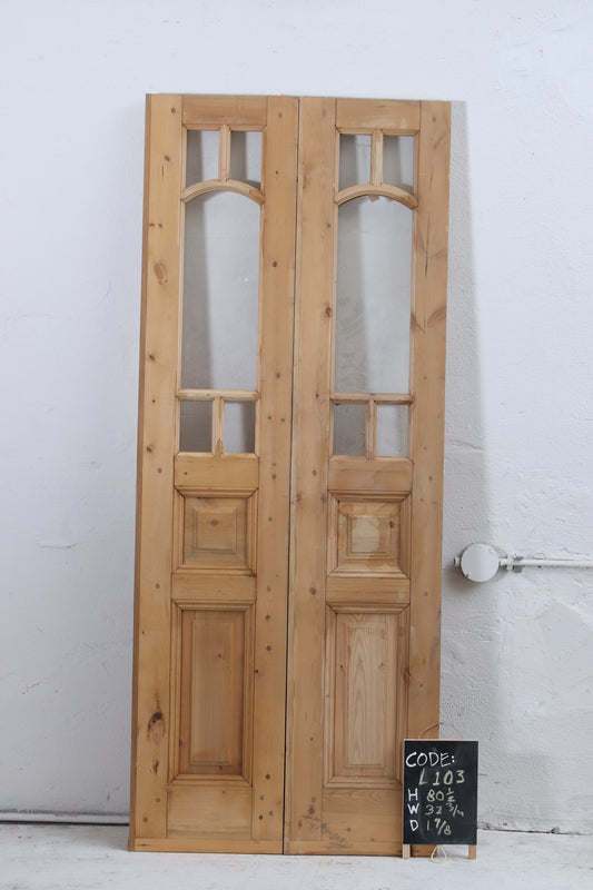 VINTAGE DBL FRENCH  GLASS DOOR L103