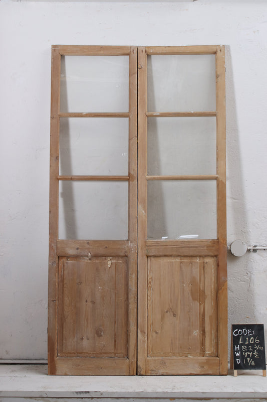 VINTAGE DBL FRENCH  GLASS DOOR L106