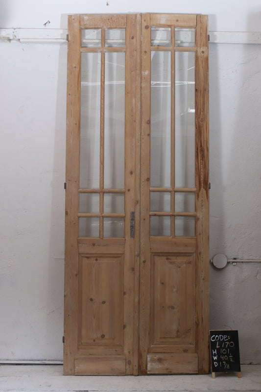 VINTAGE DBL FRENCH  GLASS DOOR L170