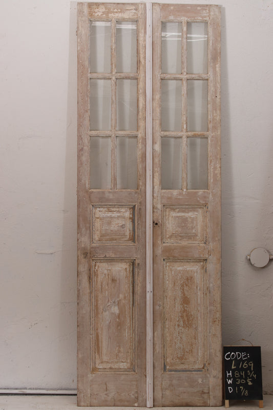 VINTAGE DBL FRENCH  GLASS DOOR L169