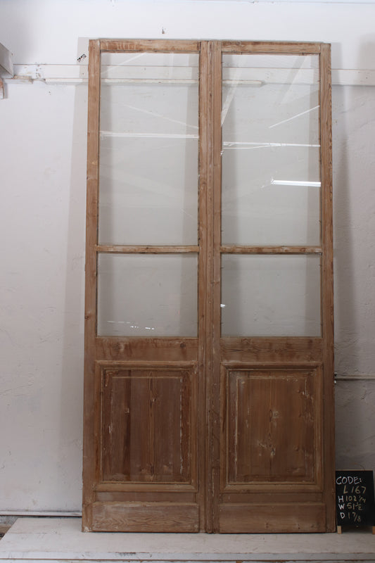 VINTAGE DBL FRENCH  GLASS DOOR L167