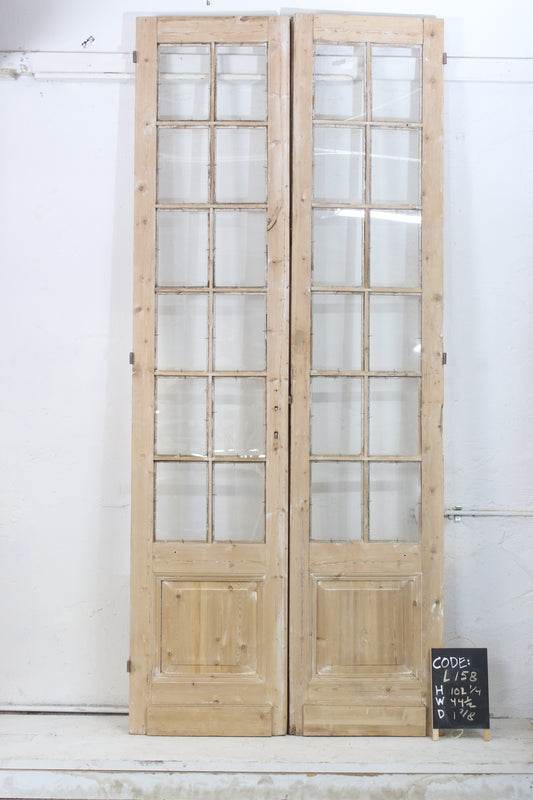 VINTAGE DBL FRENCH  GLASS DOOR L158