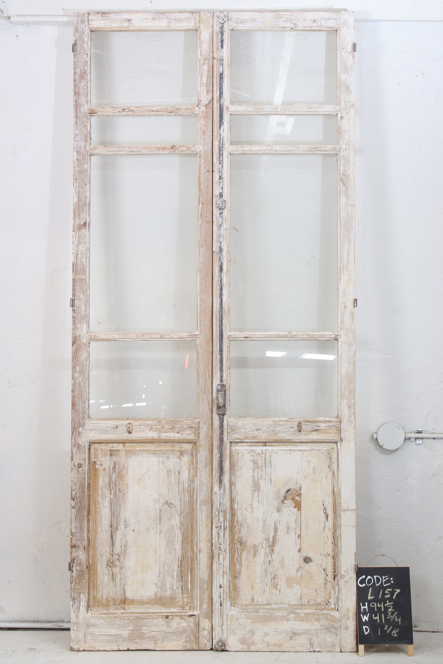 VINTAGE DBL FRENCH  GLASS DOOR L157