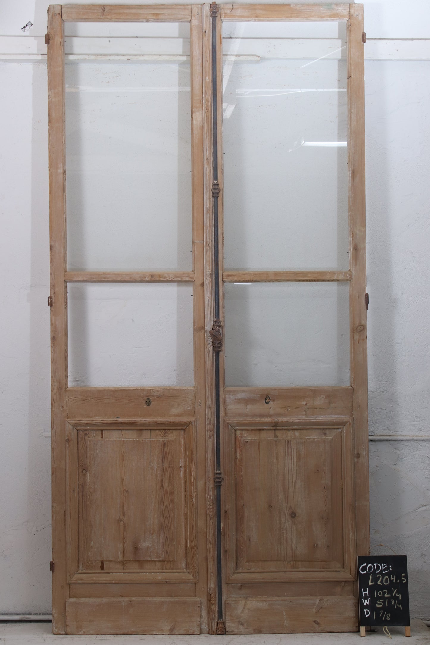 VINTAGE DBL FRENCH GLASS DOOR L204.5