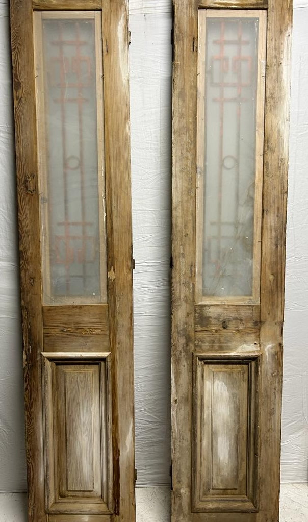 VINTAGE DBL GLASS METAL FRENCH DOOR L098