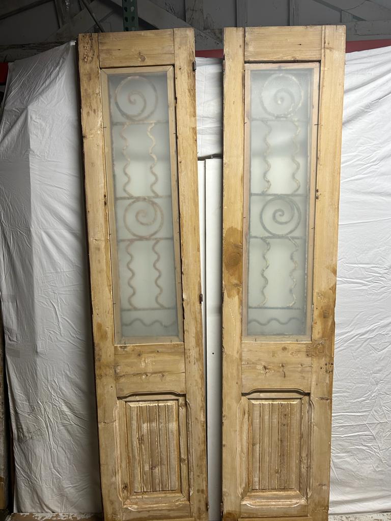 VINTAGE DBL GLASS METAL FRENCH DOOR L116