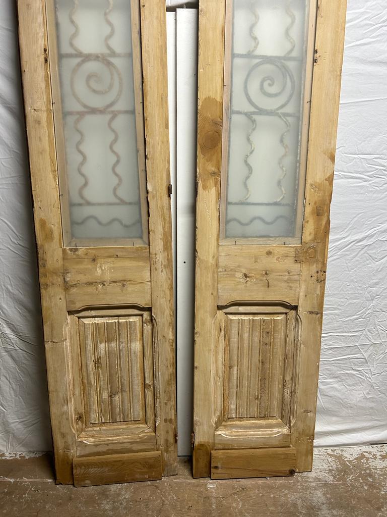 VINTAGE DBL GLASS METAL FRENCH DOOR L116