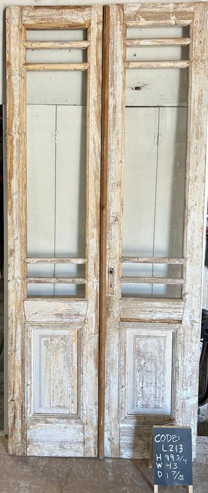 VINTAGE DBL FRENCH  GLASS DOOR L213