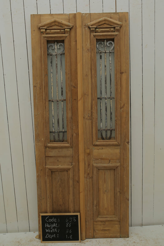 VINTAGE DBL FRENCH METAL DOOR 698