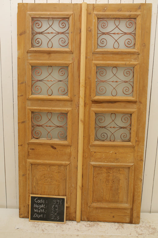 VINTAGE DBL FRENCH METAL DOOR 998