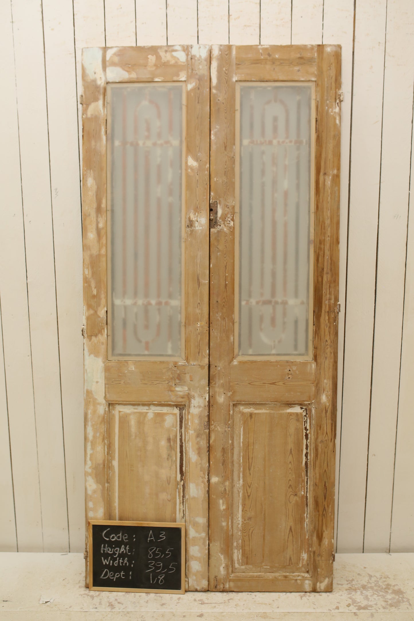 VINTAGE DBL FRENCH METAL DOOR A3