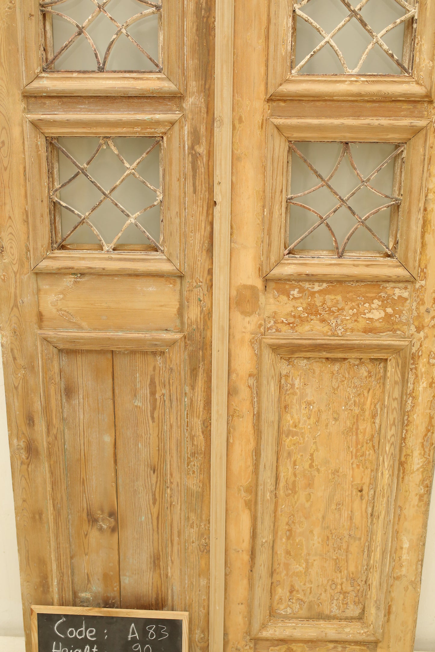 VINTAGE DBL FRENCH METAL DOOR A83