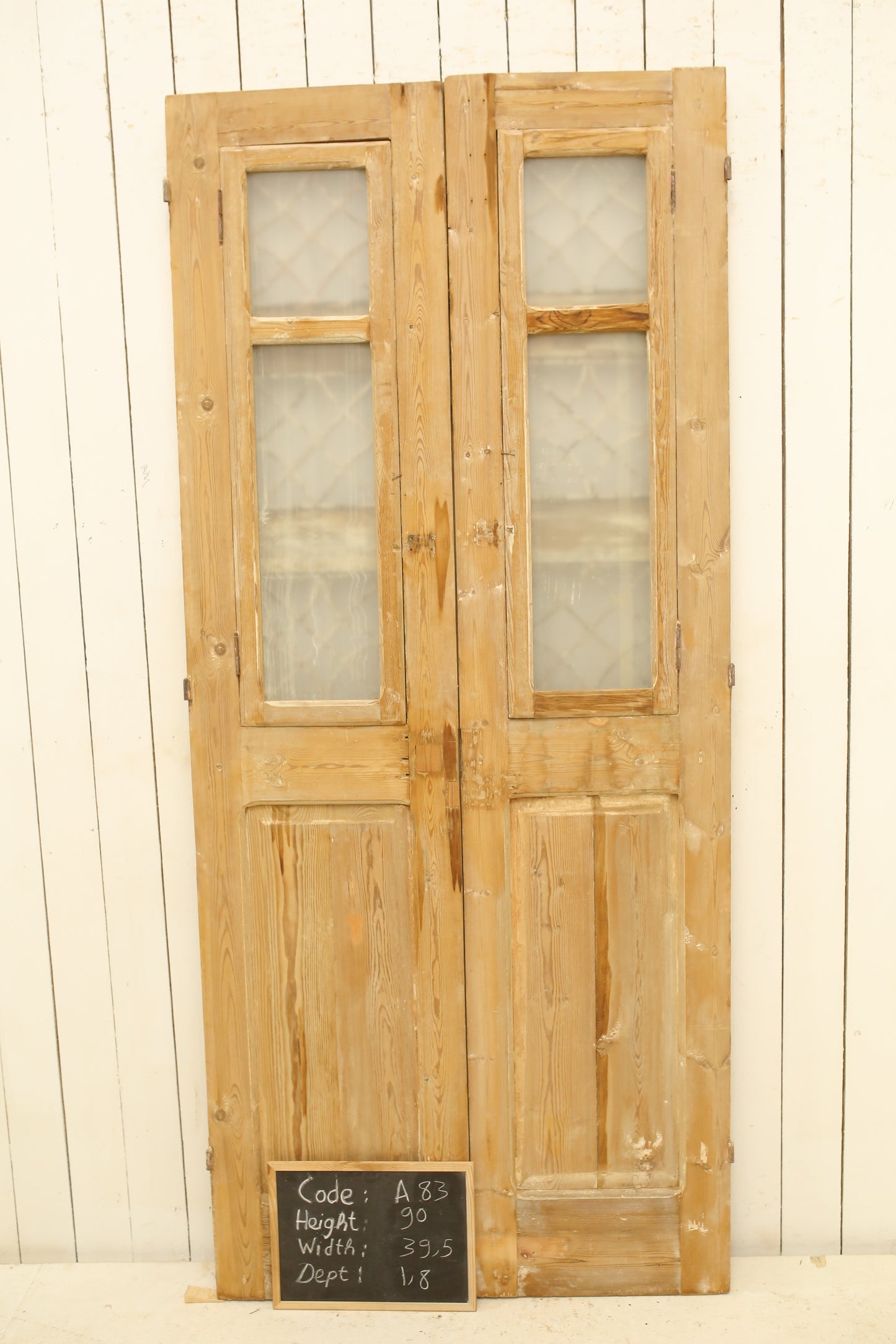 VINTAGE DBL FRENCH METAL DOOR A83