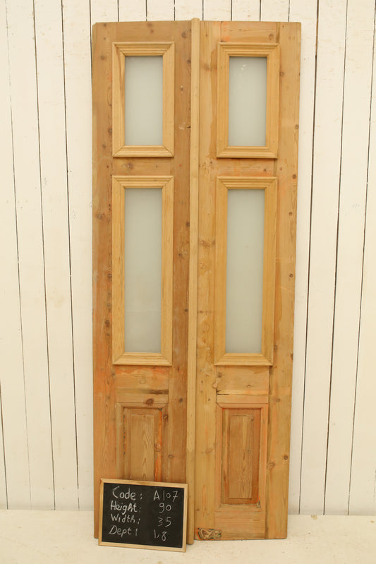 VINTAGE DBL FRENCH METAL DOOR A107