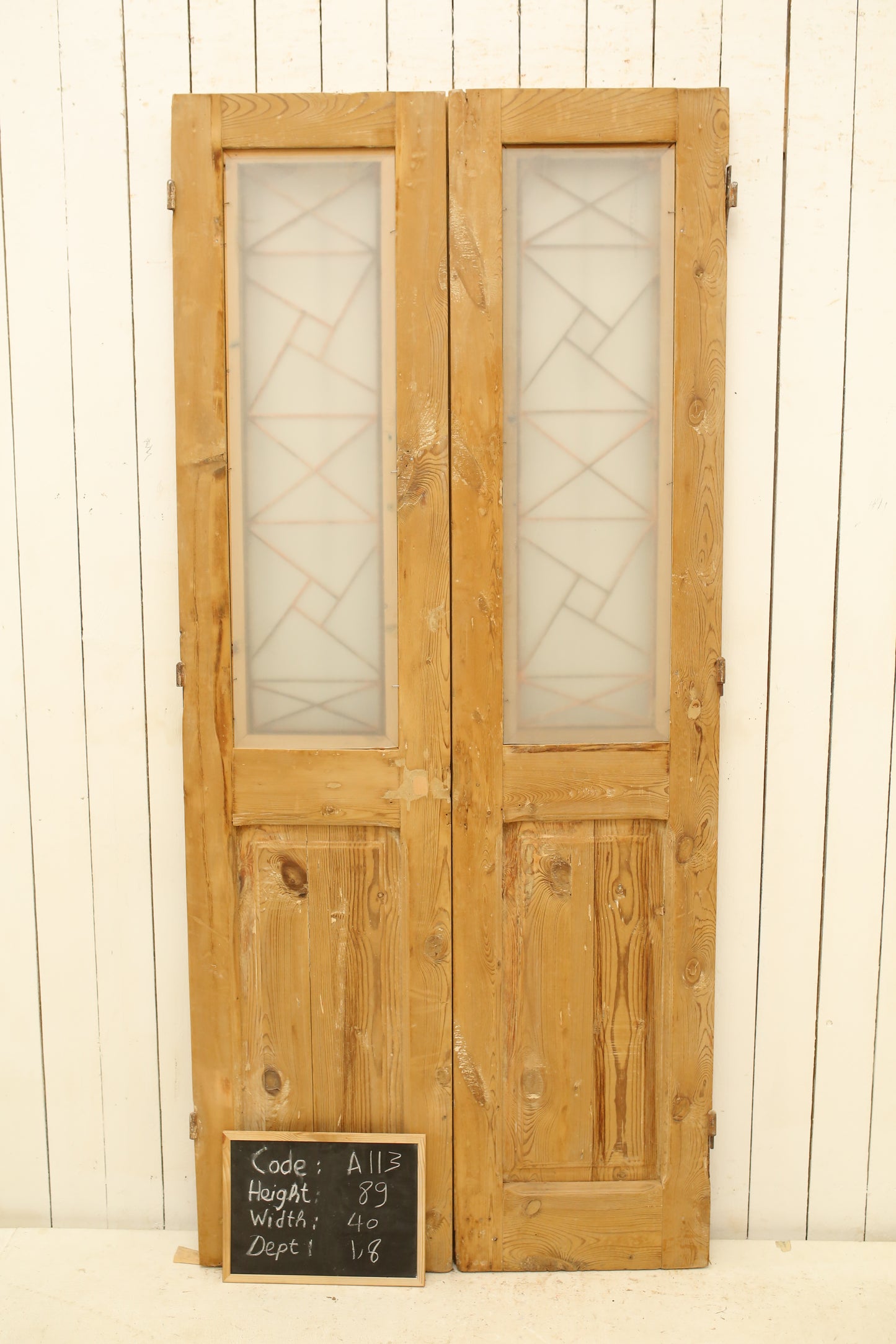 VINTAGE DBL FRENCH METAL DOOR A113