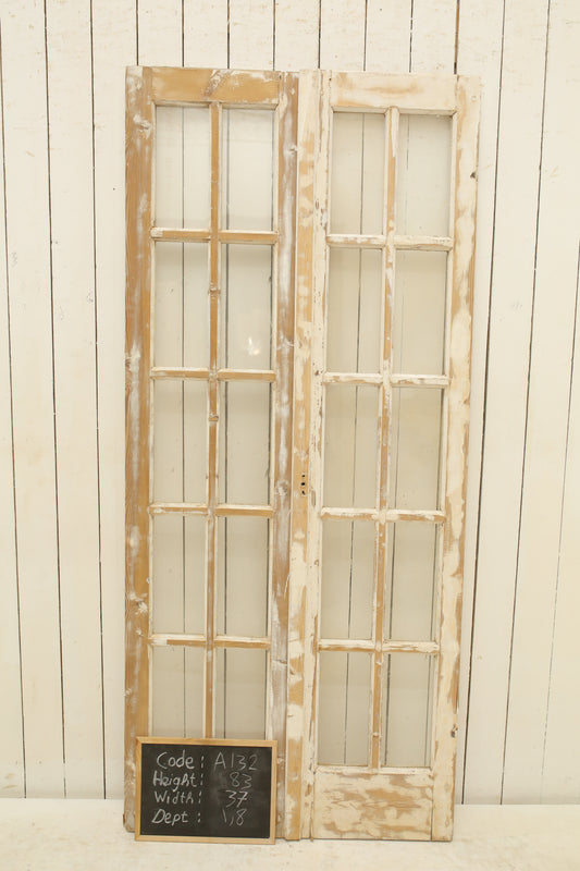 VINTAGE DBL FRENCH GLASS DOOR A132