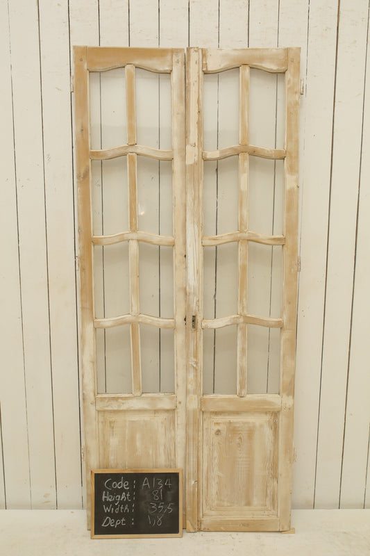 VINTAGE DBL FRENCH GLASS DOOR A134