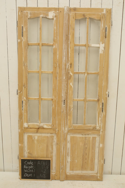 VINTAGE DBL FRENCH GLASS DOOR A135