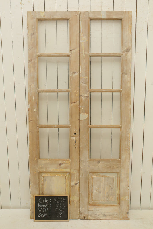 VINTAGE DBL FRENCH GLASS DOOR A255