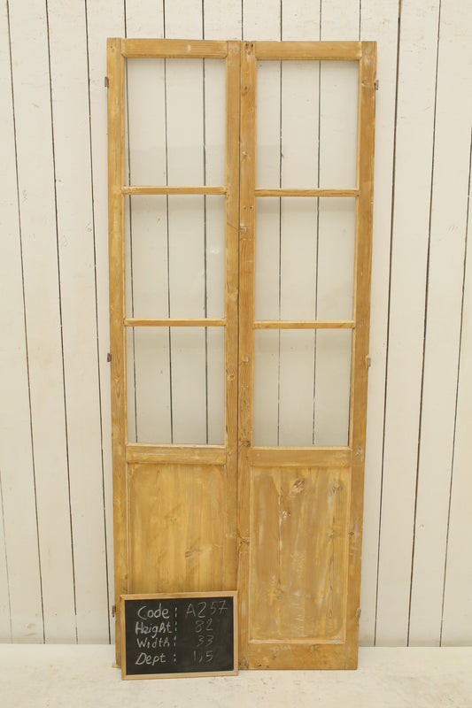 VINTAGE DBL FRENCH GLASS DOOR A257