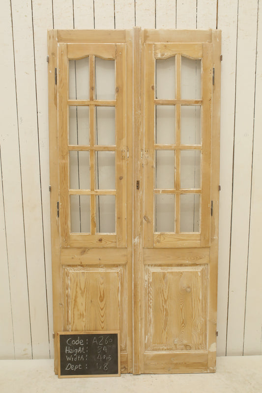 VINTAGE DBL FRENCH GLASS DOOR A260