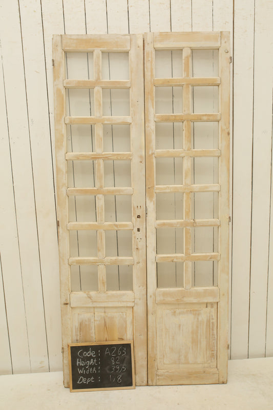 VINTAGE DBL FRENCH GLASS DOOR A263