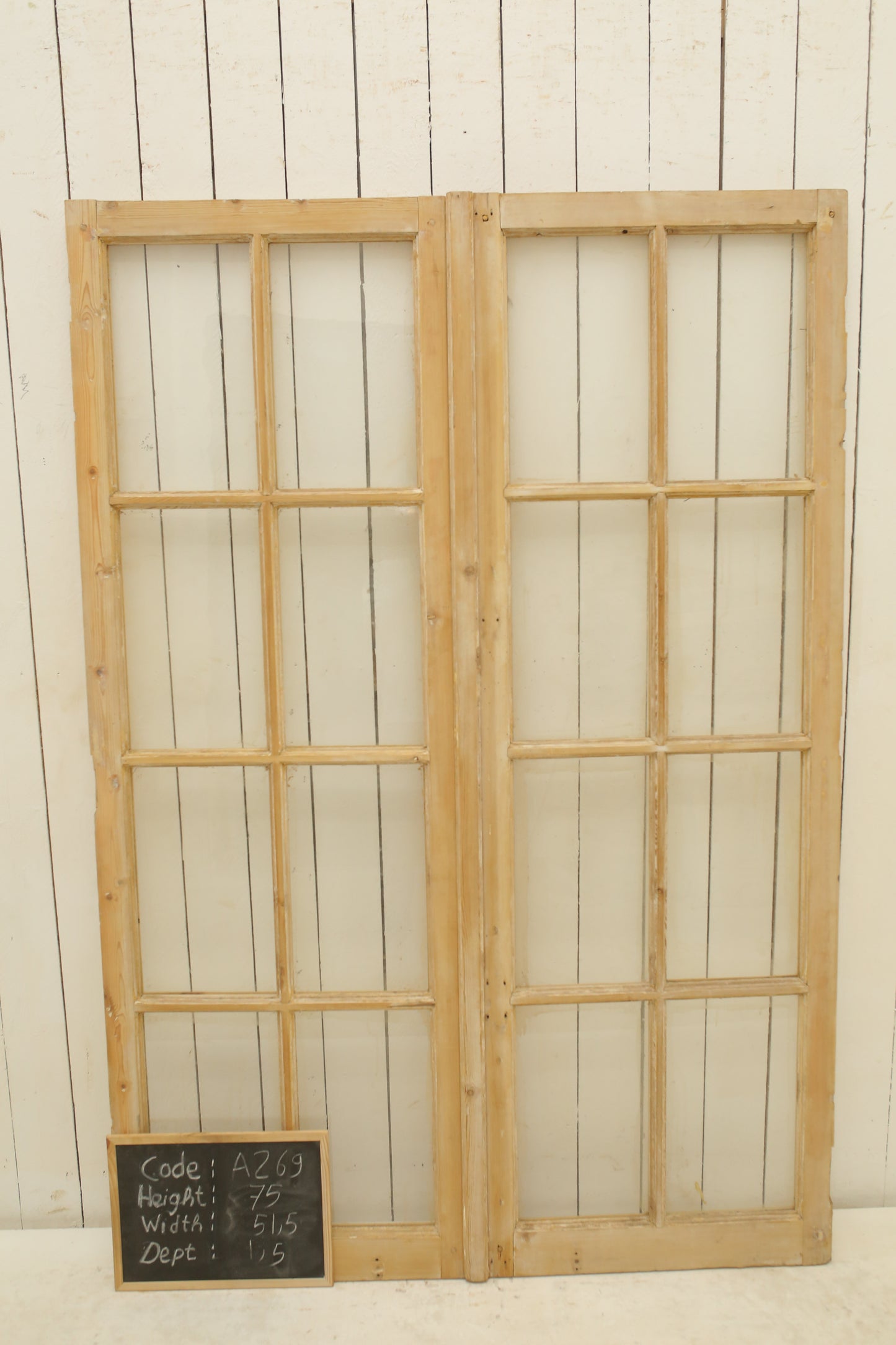 VINTAGE DBL FRENCH GLASS DOOR A269