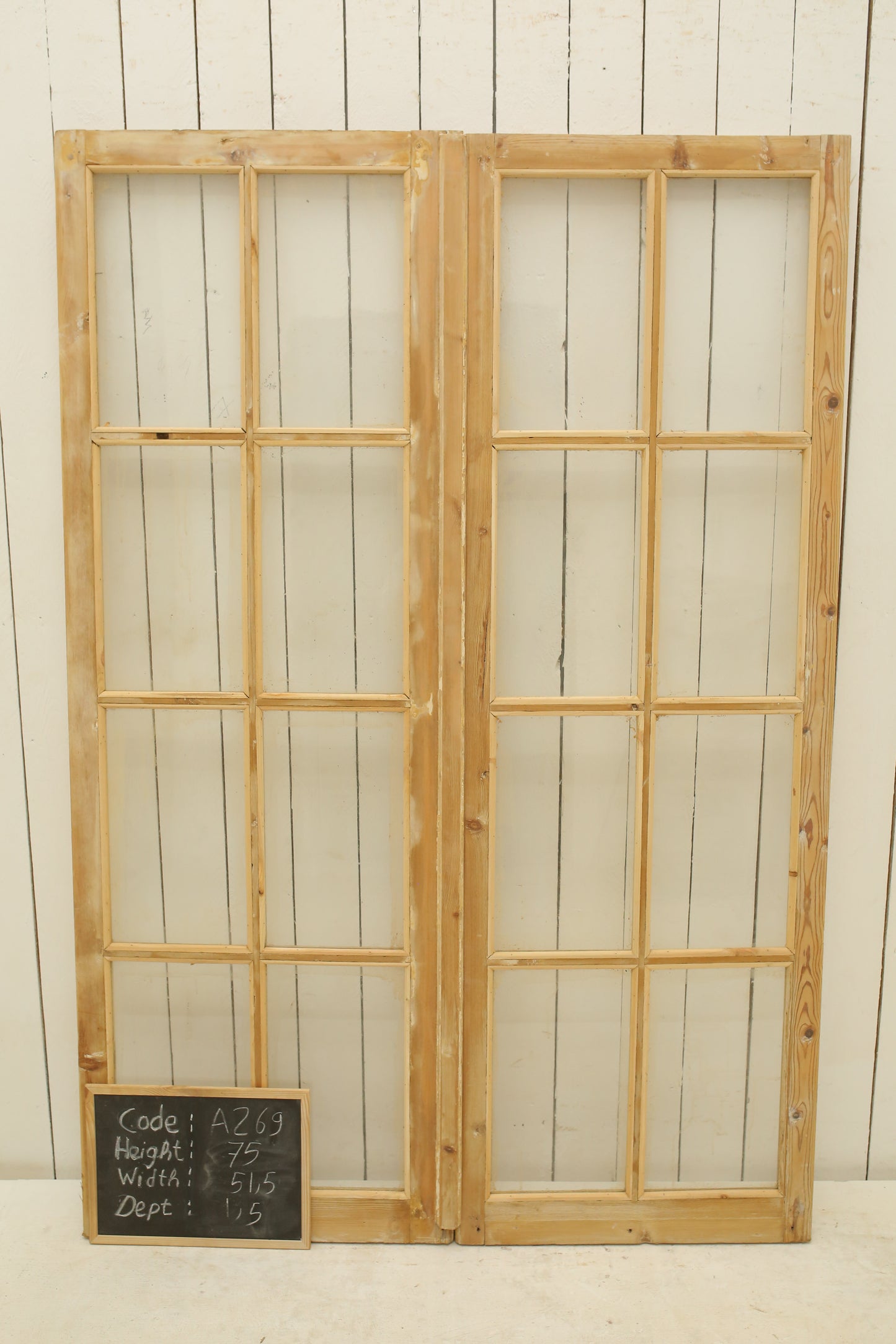 VINTAGE DBL FRENCH GLASS DOOR A269