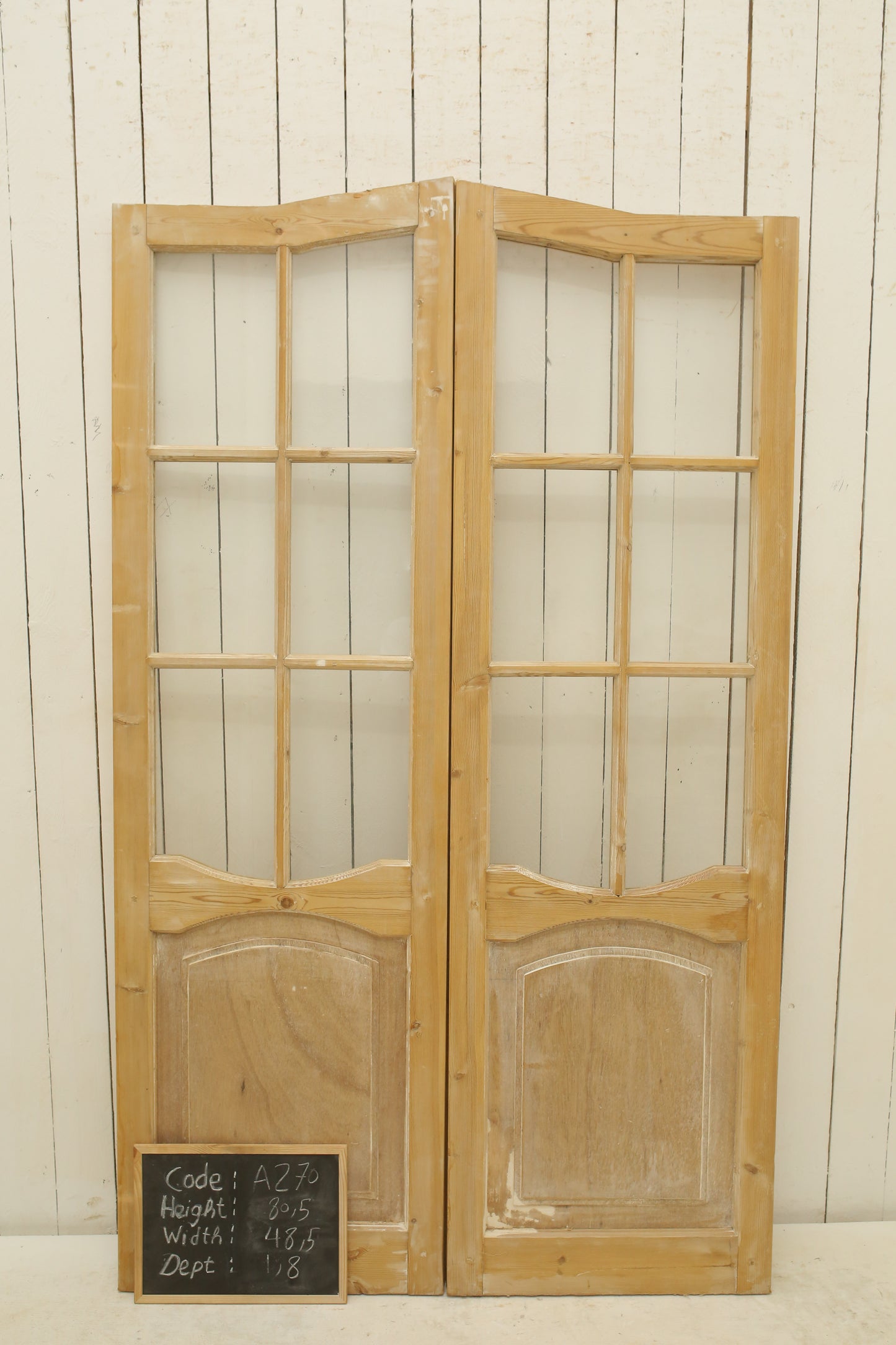 VINTAGE DBL FRENCH GLASS DOOR A270