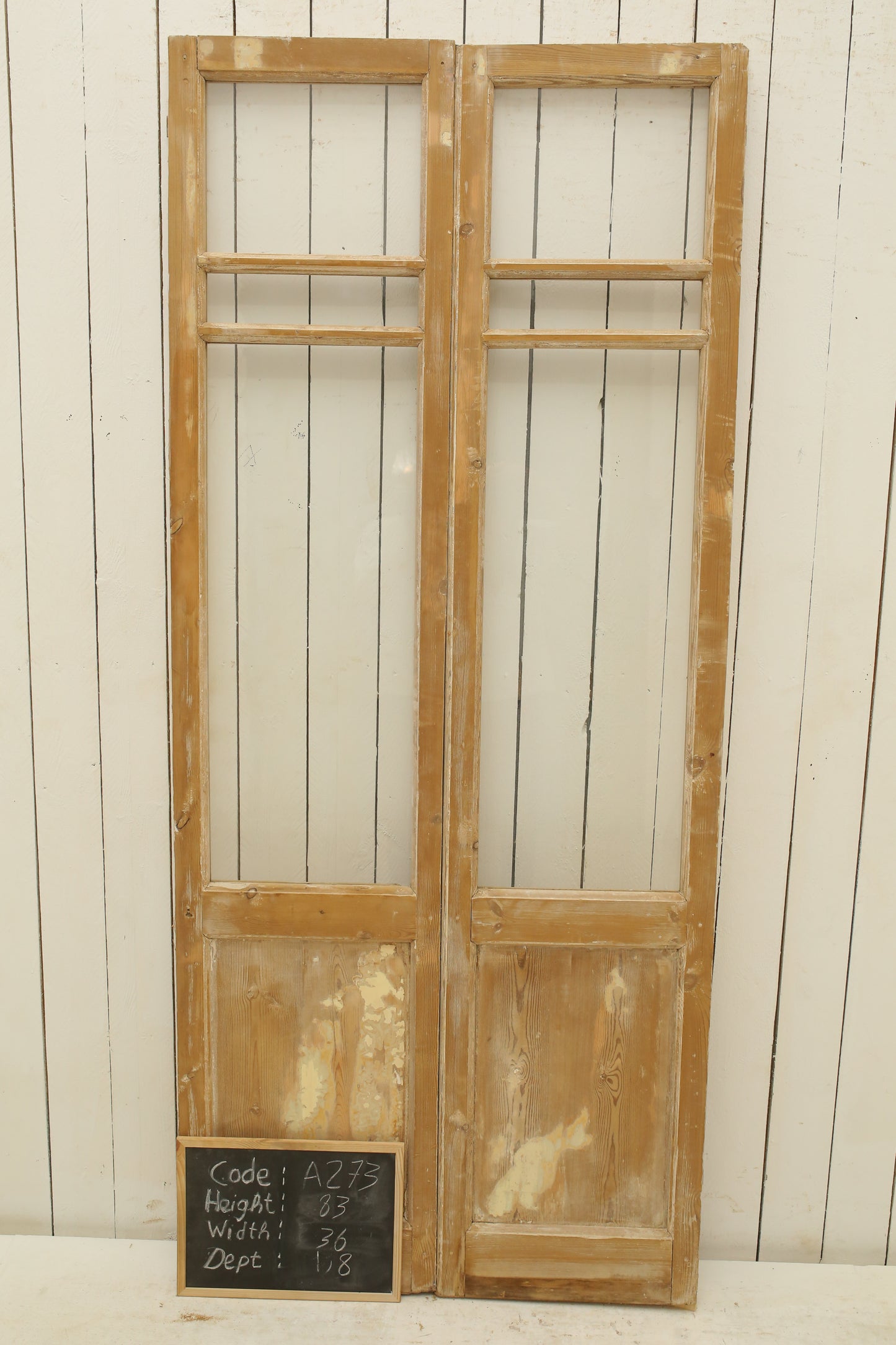 VINTAGE DBL FRENCH GLASS DOOR A273