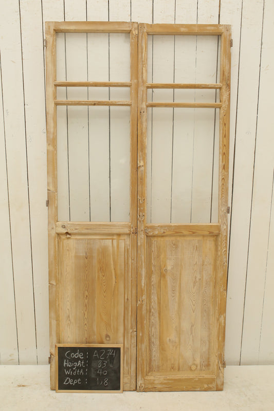 VINTAGE DBL FRENCH GLASS DOOR A274