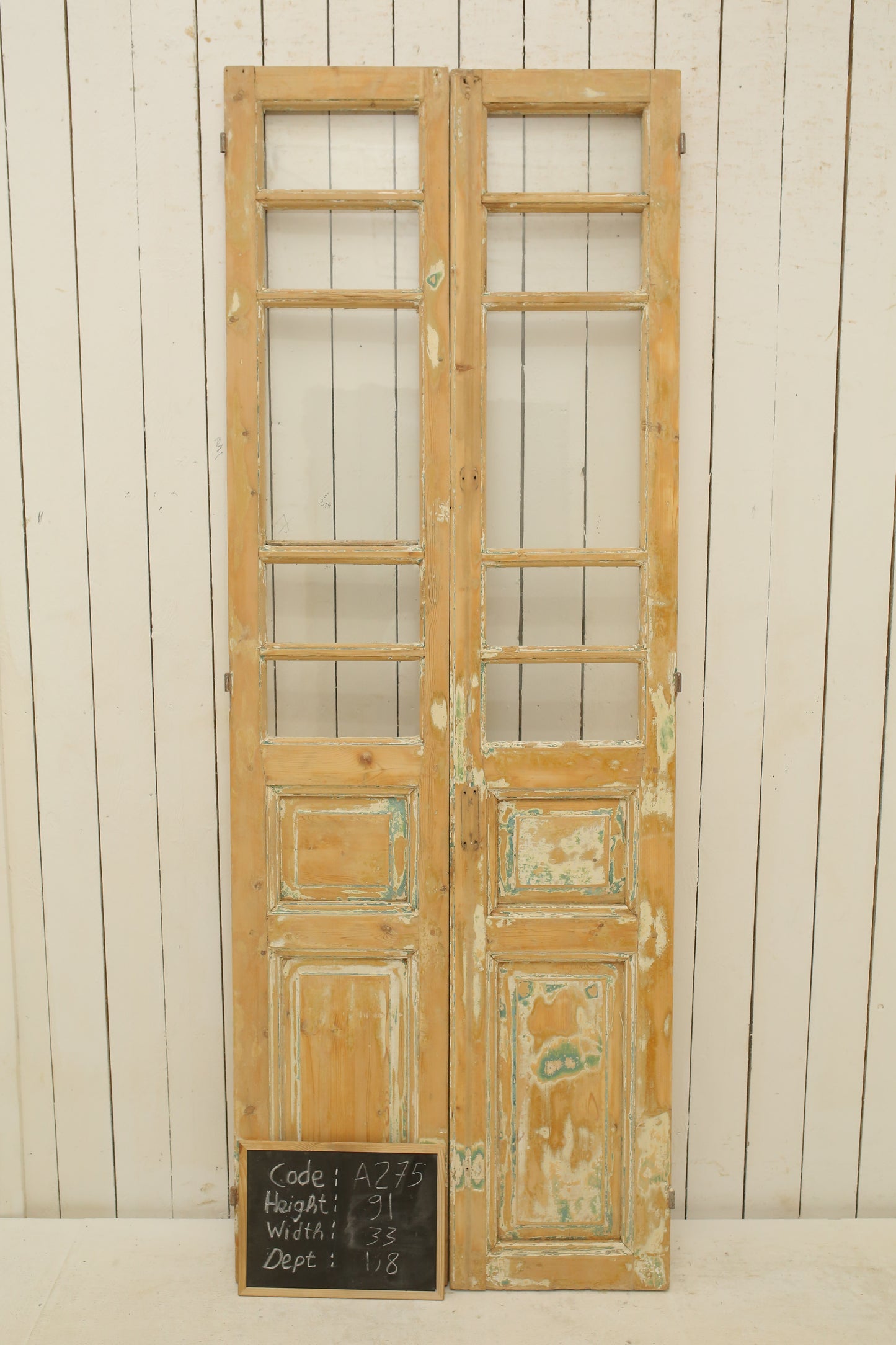 VINTAGE DBL FRENCH GLASS DOOR A275