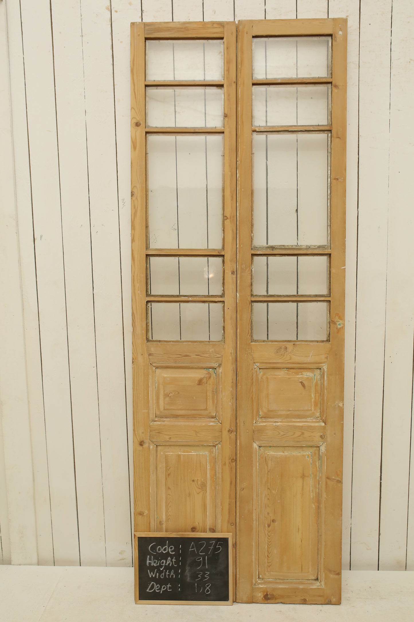 VINTAGE DBL FRENCH GLASS DOOR A275