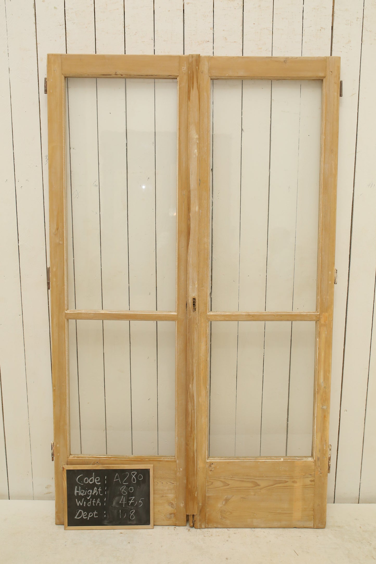 VINTAGE DBL FRENCH GLASS DOOR A280