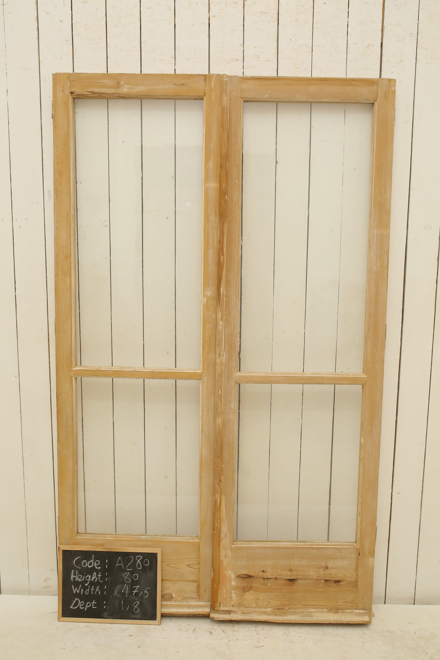 VINTAGE DBL FRENCH GLASS DOOR A280