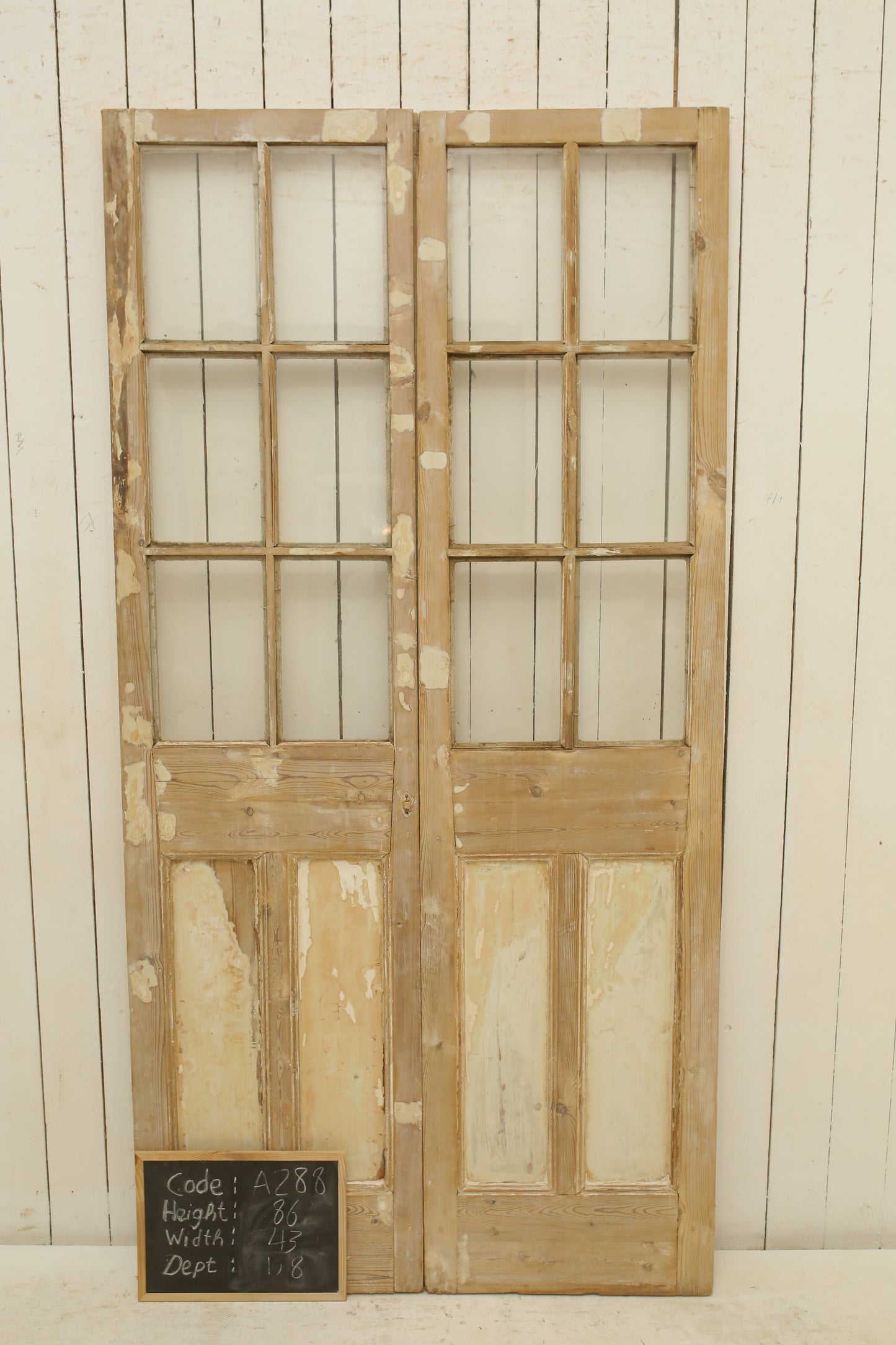 VINTAGE DBL FRENCH GLASS DOOR A288