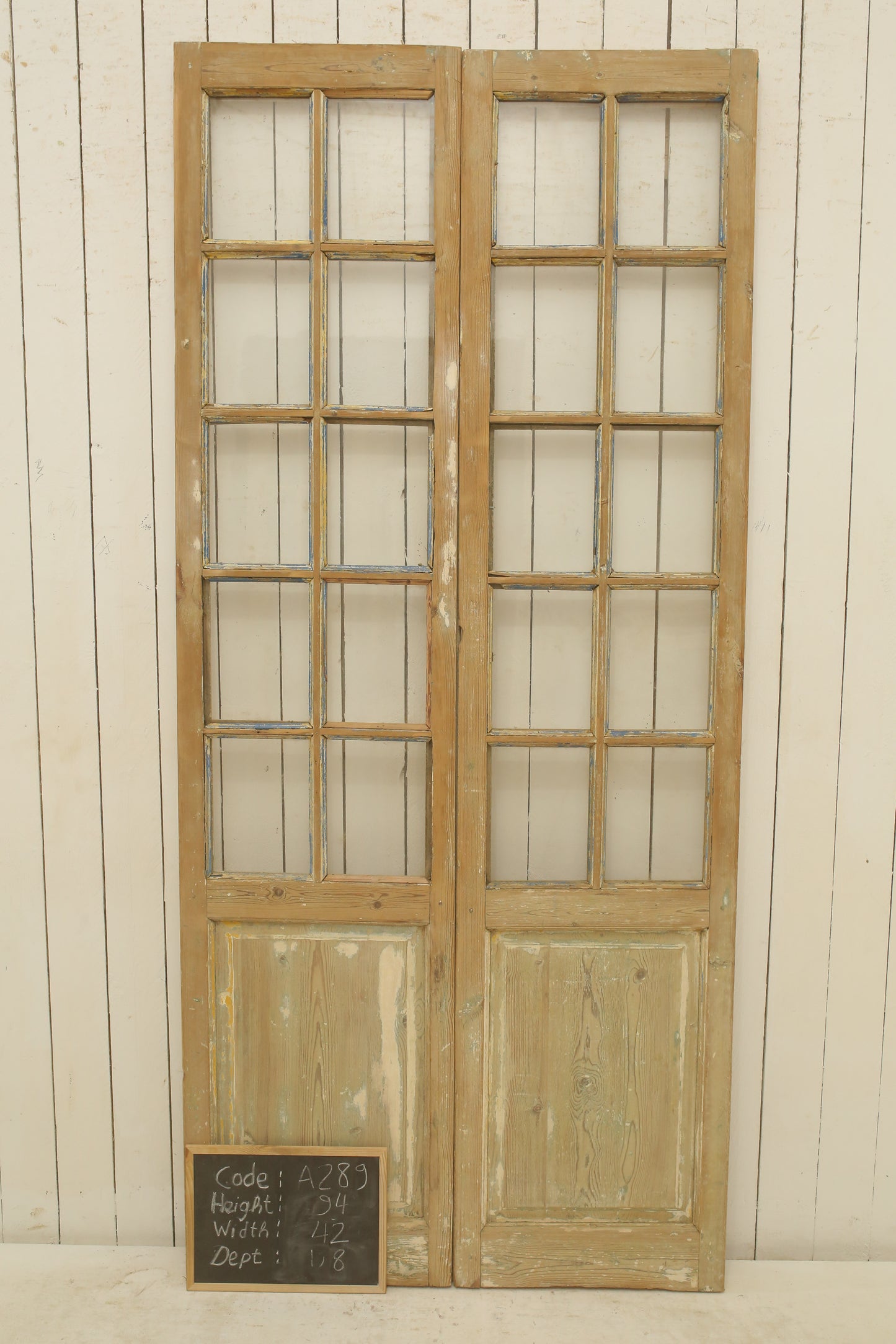 VINTAGE DBL FRENCH GLASS DOOR A289