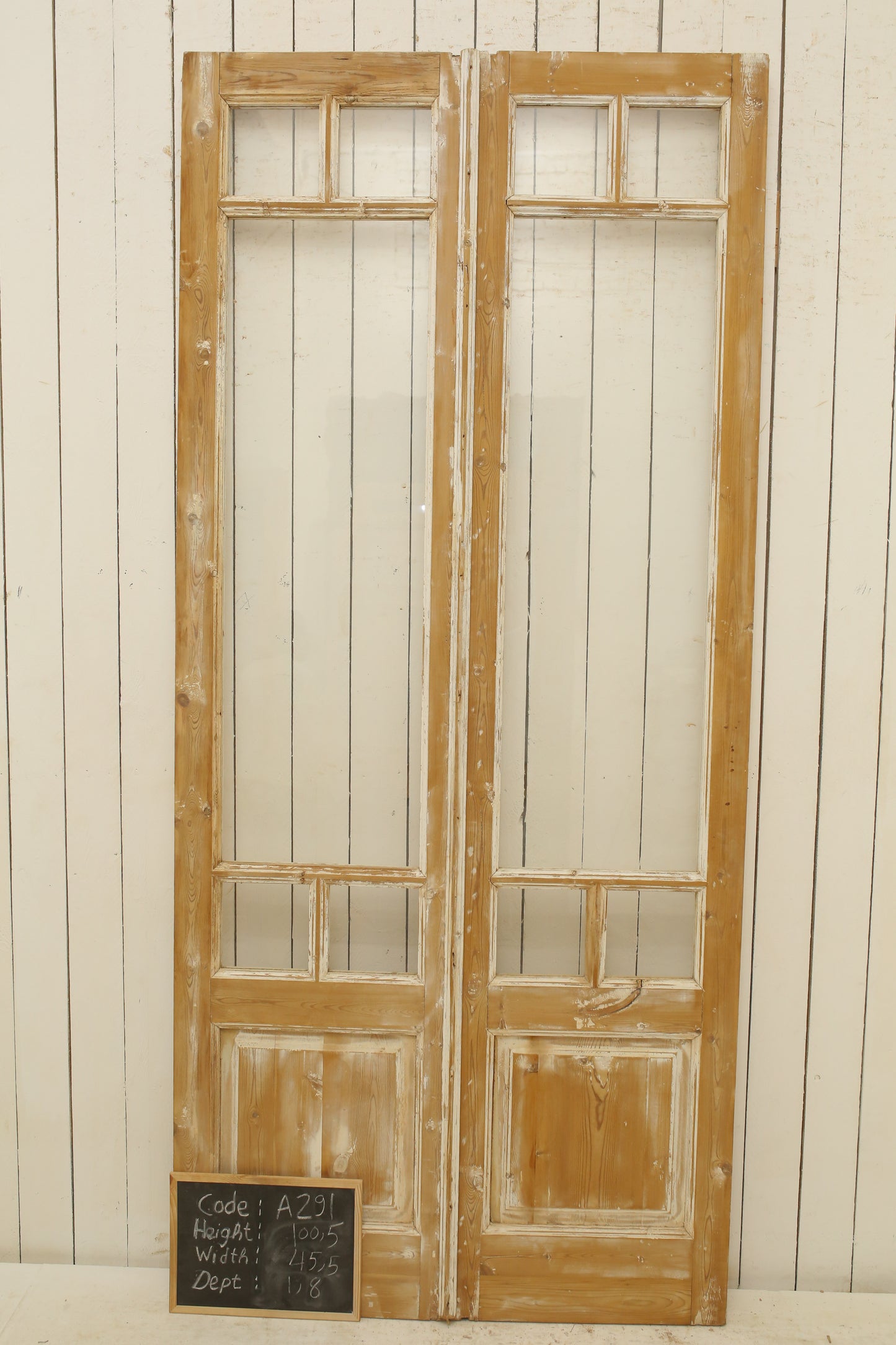 VINTAGE DBL FRENCH GLASS DOOR A291