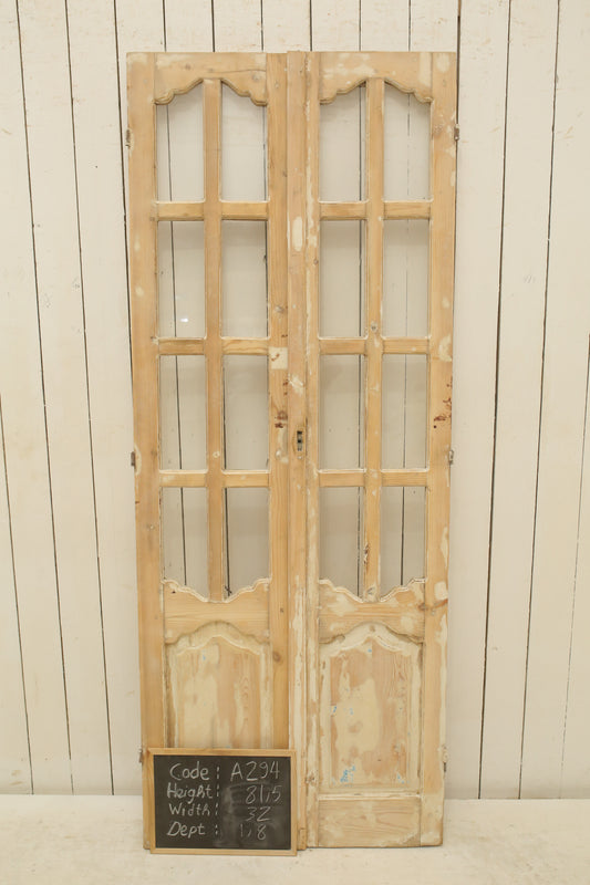 VINTAGE DBL FRENCH GLASS DOOR A294