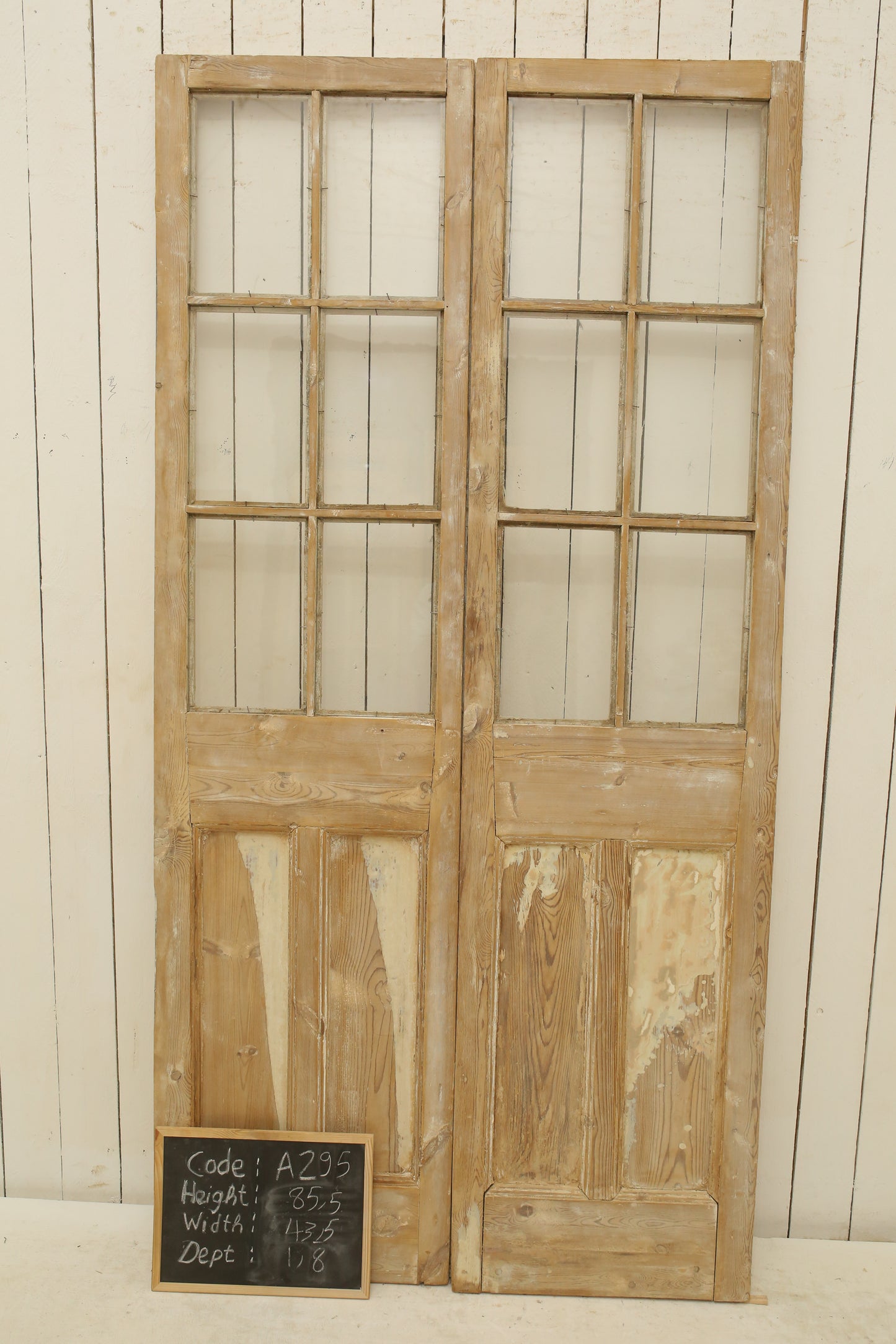 VINTAGE DBL FRENCH GLASS DOOR A295