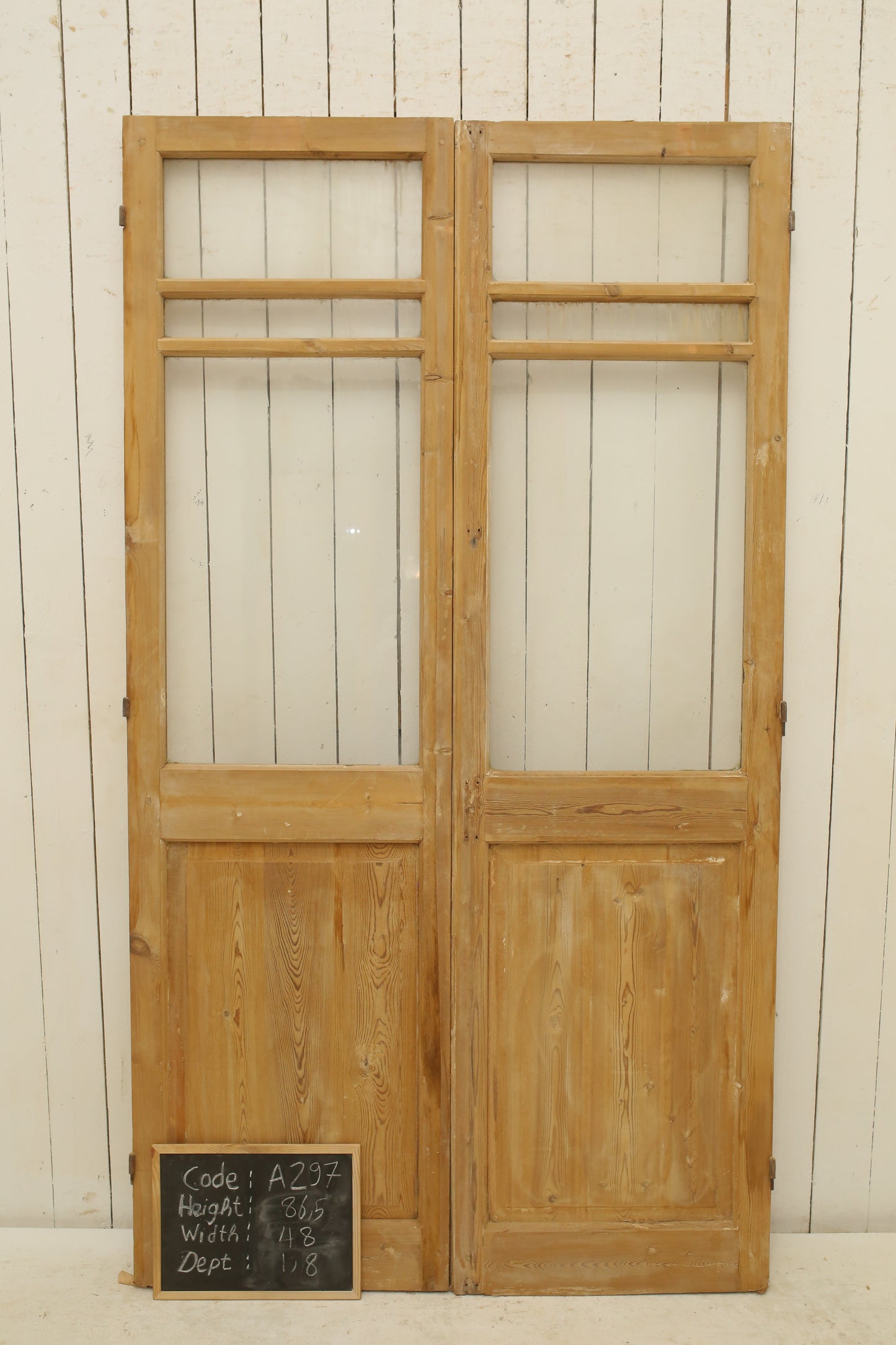 VINTAGE DBL FRENCH GLASS DOOR A297