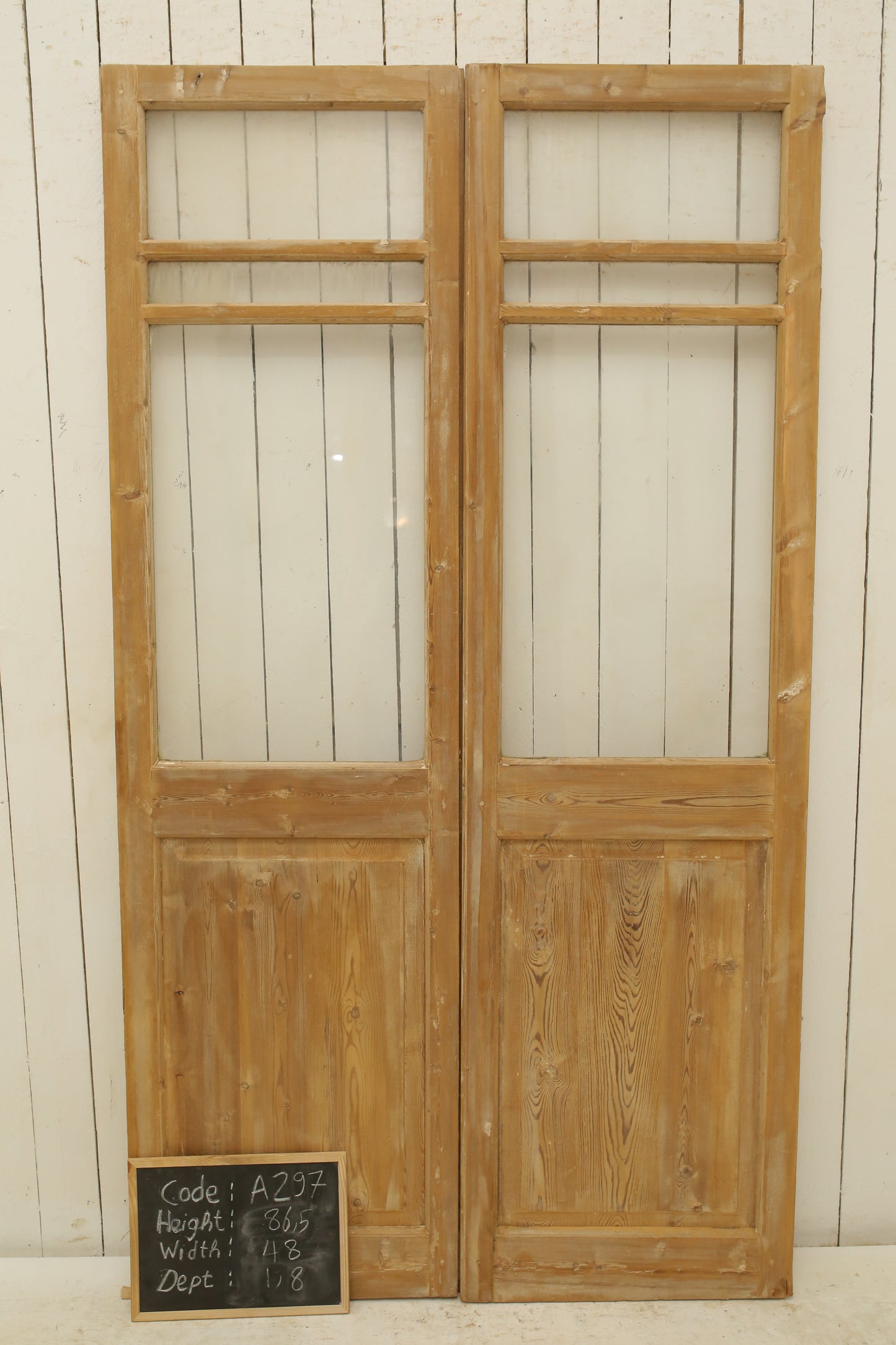 VINTAGE DBL FRENCH GLASS DOOR A297