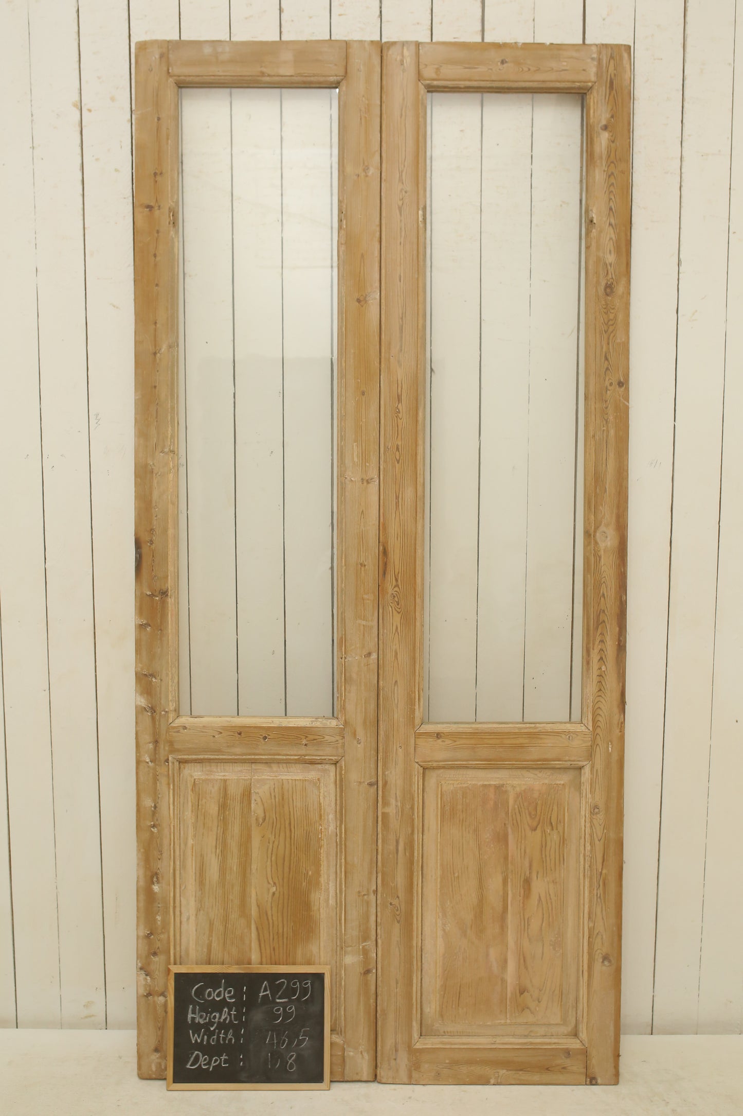 VINTAGE DBL FRENCH GLASS DOOR A299