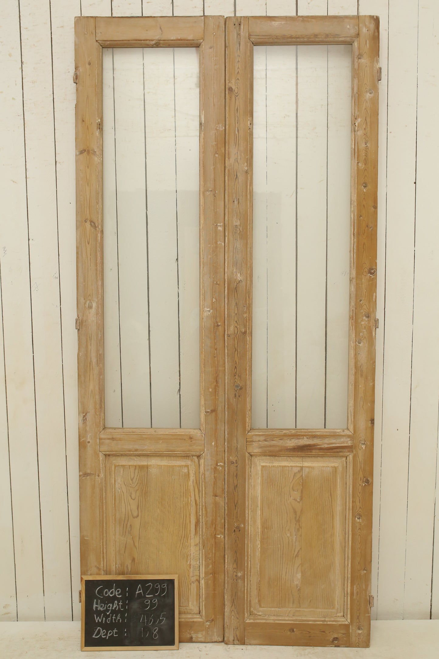 VINTAGE DBL FRENCH GLASS DOOR A299