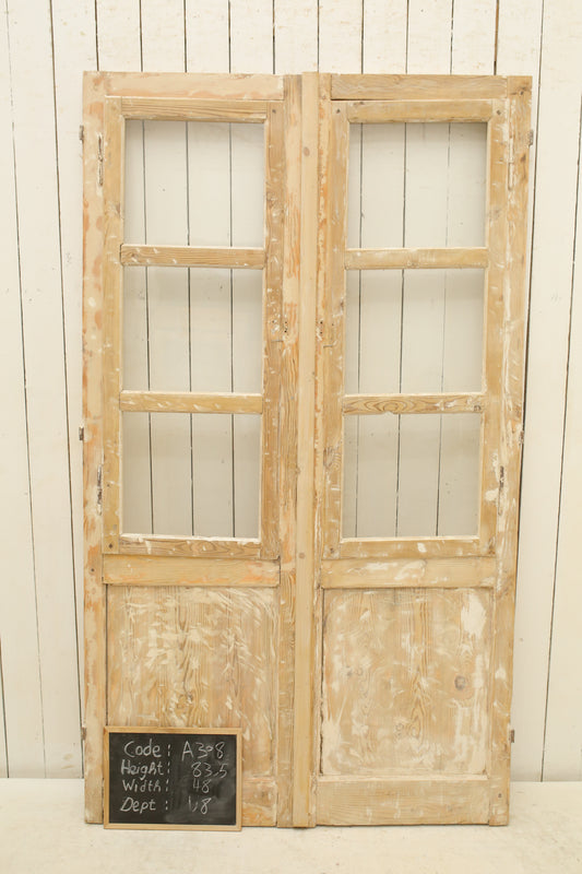 VINTAGE DBL FRENCH GLASS DOOR A308