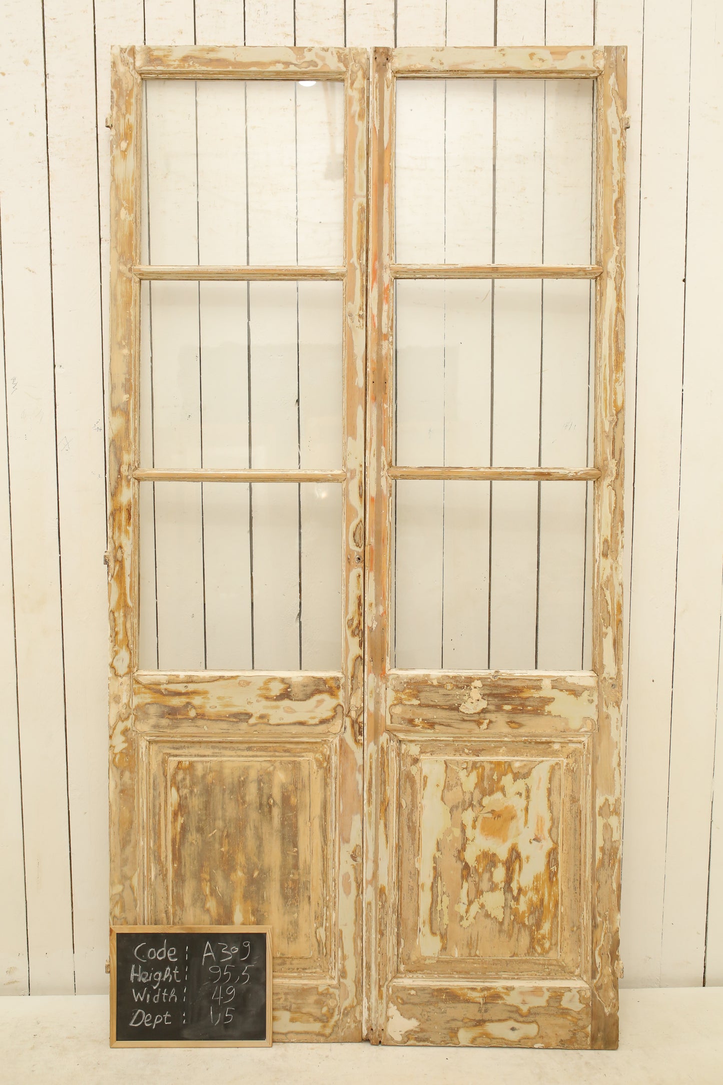 VINTAGE DBL FRENCH GLASS DOOR A309