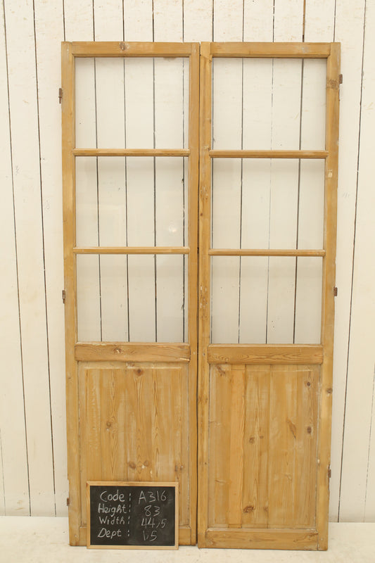 VINTAGE DBL FRENCH GLASS DOOR A316